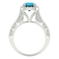 thumbnail image 4 of Halo Engagement Ring for Women - 2.37ct Simulated Turquoise in 14K White Gold Promise Ring, 4 of 6