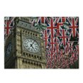 thumbnail image 1 of Union Jack Cutting Board, UK Flags Background Big Ben Celebrations Loyalty, Decorative Tempered Glass Cutting and Serving Board, Small Size, Pale Coffee Red, by Ambesonne, 1 of 1