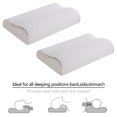 thumbnail image 1 of WSYW - Paquete de 2 almohadas de espuma viscoelástica para dormir, con contorno, soporte para el cuello, ortopédicas y suaves, con funda, 1 of 8