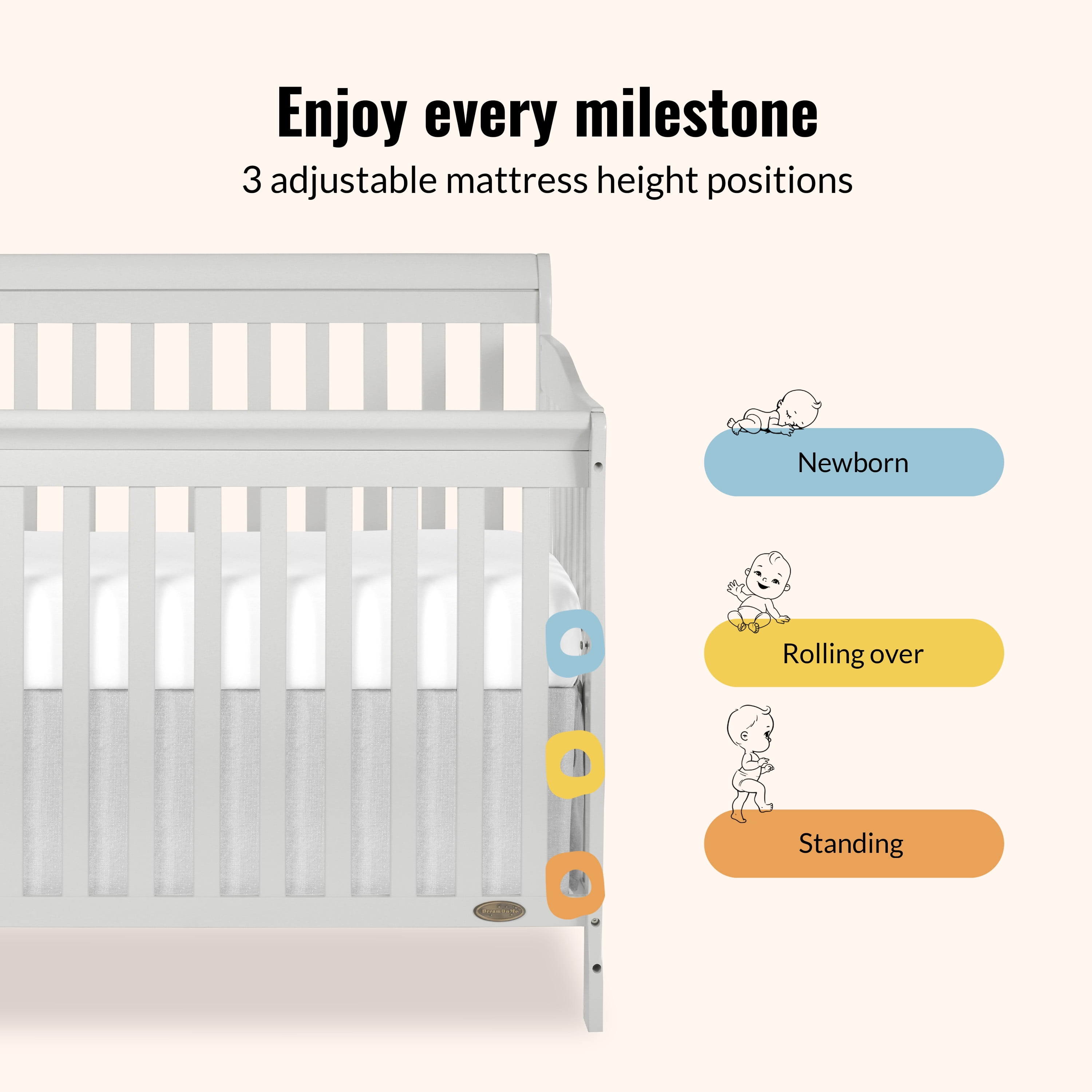 Dream On Me Ashton Convertible 5-in-1 Crib, Model #660