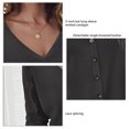 thumbnail image 2 of Top De Mujer, Cárdigan De Punto Suelto Con Cuello En V De Manga Larga Con Empalme De Encaje Para Mujer Con Botón De Una Sola Fila Para Niñas Para El Trabajo ANGGREK Otros, 2 of 6