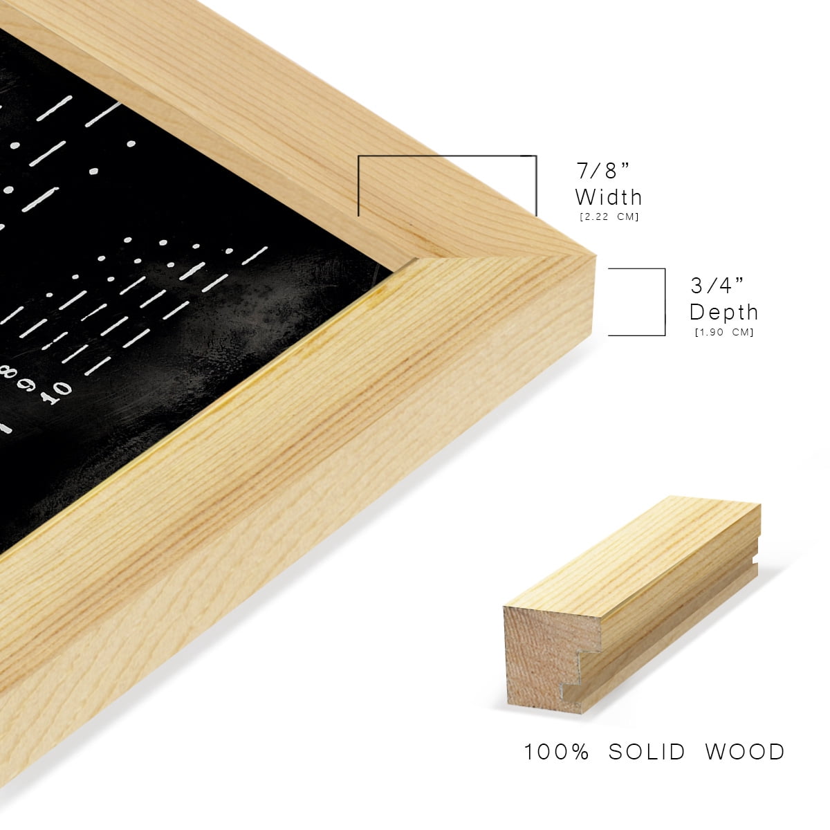 Morse Code Chart - Framed Print w/glass - Natural Wood