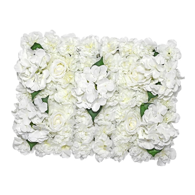 Panel de flores de rosas Panel de flores artificiales Fondo decorativo de rosas para boda Blanco