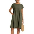 thumbnail image 6 of Clothing Dresses for Women 2025 Summer Cotton Linen Solid Gauze Dress Loose Casual Beach Vacation Flowy Midi Dress with Pockets, 6 of 8