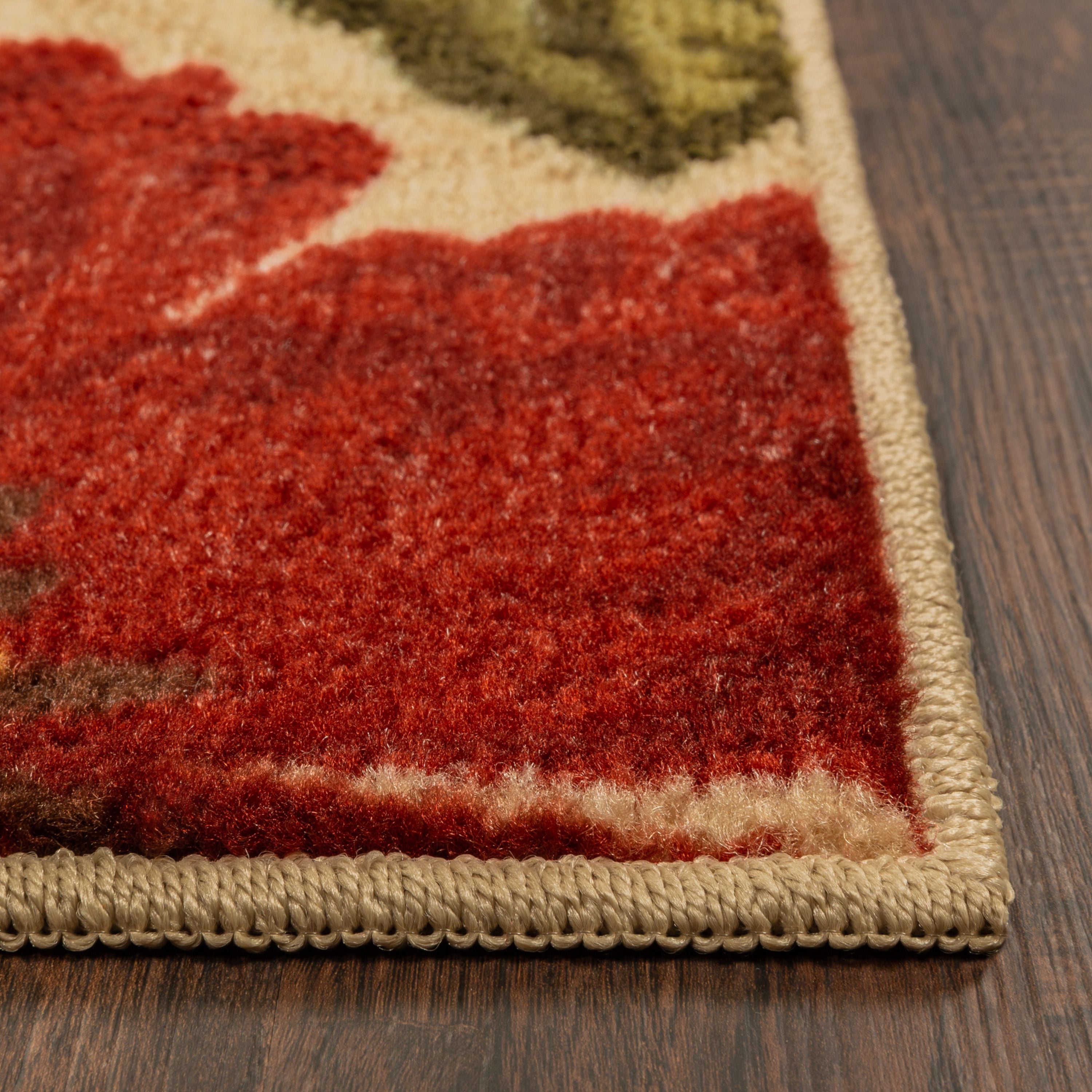 (2 pack) Mainstays Traditional Multicolor Floral Print Indoor Accent Rug, 2'6"x3'10"