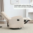thumbnail image 7 of GVN Reclining Sofa Chair with Rocker and Swivel, Home Reclining Seating for Living Room, Bedroom, Beige, 7 of 7