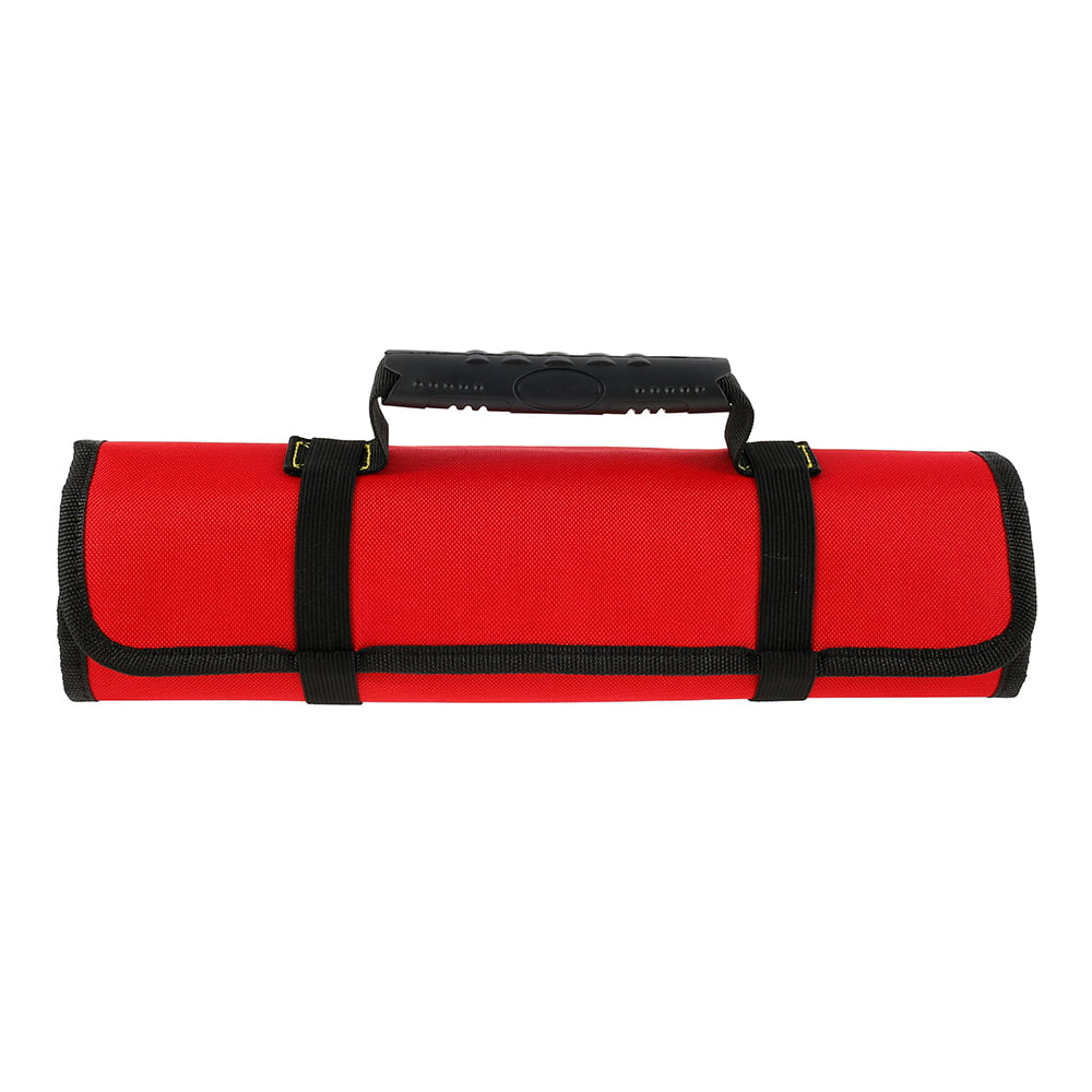 22-Pocket Tool Case Roll Spanner Wrench Tool Fold Up Canvas Storage Bag Portable 