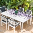thumbnail image 2 of Purple Leaves Table Cloths for 6 Foot Rectangle Tables, Summer Botanical Patio Waterproof Elastic Fitted Tablecloths, Washable Rectangular Table Cover for Camping, 2 of 8