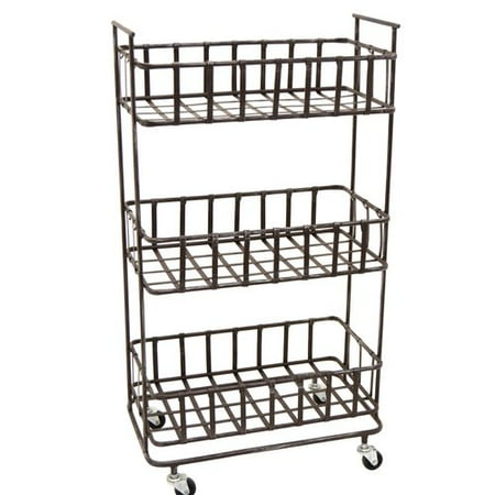 Three Hands 3 Tier Portable Metal Weave Storage Rack Com