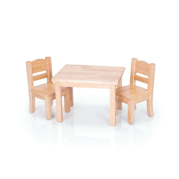 Doll Table and Chairs Set Natural