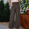 thumbnail image 2 of Dzrciro Jeans for Women, Plus Size High Waist Wide Leg Pants with Patch Pockets, Breathable Casual Daily Work Pants S-3XL, 2 of 2