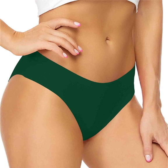 NMMUED Mid Waisted Bikini Bottoms for Women - Full Coverage Bathing Suit Swimsuit Basic Swim Briefs Dark Green L