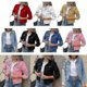 thumbnail image 2 of Chaqueta vaquera recortada de manga larga con botones para mujer con bolsillos, 2 of 5