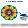 thumbnail image 6 of Colorful Rainbow Tie Dye Spiral Pattern Round Fitted Tablecloth with Elastic Edge,Dining Table Cover Waterproof,Outdoor Round Tablecloth for Camping,Dining,Indoor and Outdoor, 6 of 7