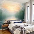 thumbnail image 2 of Wallpaper Tranquil Duck Serene Pond Pink Water Lilies Sunset Sky Peel and Stick Wall Murals 100"H x 144"W Removable PVC Wall Paper Self-Adhesive Wall Paintings Art Decor for Bedroom Living Room, 2 of 7