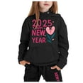 thumbnail image 2 of JHLZHS Girl Clothing Set 10-12 Years Old Child Toddler Boys Girls Long Sleeve Solid Warm Hoodie Pullover Tops Pants Kids Outfits Sweat Suit Girls Clothing Set 7-8 Fall Outfits for Girls 7-8 Blue, 2 of 3