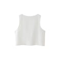 thumbnail image 4 of HH TRAF Chaleco ajustado sin mangas con cuello en V sólido bordado a la moda de verano para mujer Chaleco con lazo de lentejuelas y cordones para mujer, 4 of 5