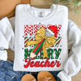 thumbnail image 1 of Merry Teacher Sweatshirt, Christmas Pencil Tree Teacher Sweatshirt, Teacher Coquette Bow Sweatshirt, Teacher Christmas Sweatshirt, Gift for Teacher, Glitter, 1 of 5