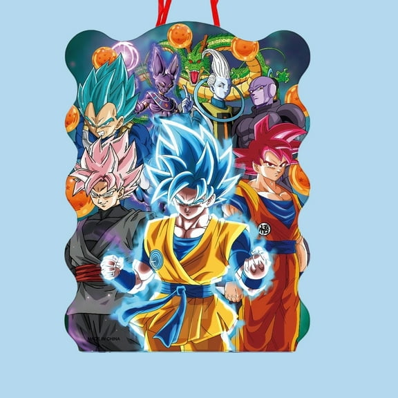 2pcs DRAGON BALL Goku Anime Pull String Piñata - Candy Filled Safe Birthday Party Game | Easy Open Pinata Toy with No Stick Needed