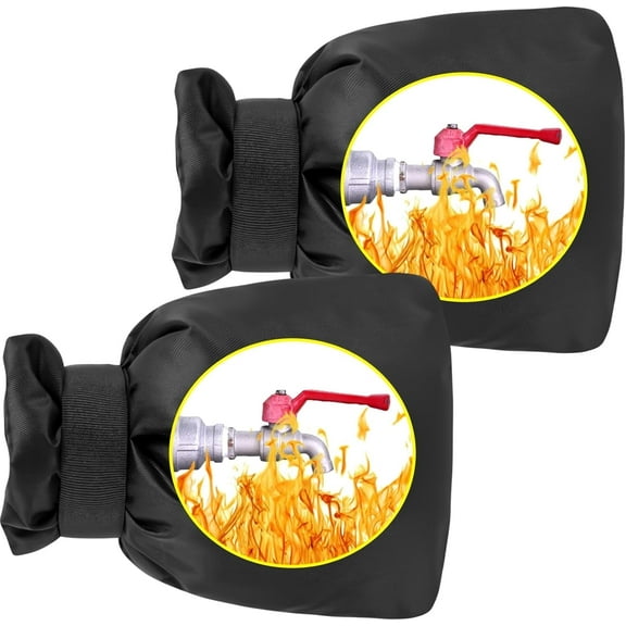 2Pcs Winter Outdoor Faucet Cover, 6.3"W x 9"H Garden Faucet Socks for Freeze Protection, Reusable Waterproof Thickened Outside Insulated Spigot Cover