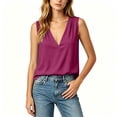 thumbnail image 3 of WRFWUL Womens Cotton Linen Tank Tops Deep V Neck Sleeveless Pleated Vest Loose Fit Solid Summer Casual Tank Shirts, 3 of 7