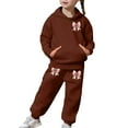 thumbnail image 5 of Girls Casual Tracksuit Sweatsuits with Bow Print Design Hoodie Jogger Pants Outfit Clothes, 5 of 7