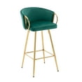 thumbnail image 2 of 26 Inch Velvet Dining Chairs, Modern Dining Chair with Golden Metal Legs, Simple Bar Stool Upholstered Dining Chairs, Accent Desk Chair Dining Room, Kitchen, Vanity, Living Room(Green,Set of 2), 2 of 10