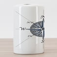 thumbnail image 3 of Compass Ceramic Toothbrush Holder, Sea Color Themed Voyage Windrose Discovery Marine Design Work of Art, Decorative Versatile Countertop for Bathroom, 4.5" X 2.7", Blue Pale Blue Black, 3 of 4