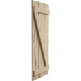 thumbnail image 3 of Ekena Millwork 16 1/2"W x 72"H Rustic Three Board Joined Board-n-Batten Hand Hewn Faux Wood Shutters w/Z-Board (Per Pair), Primed Tan, 3 of 10