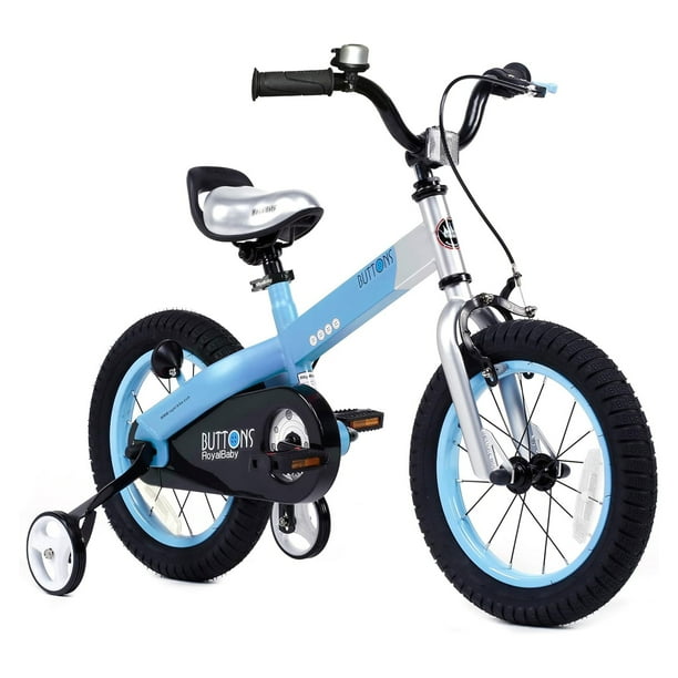 RoyalBaby Buttons 14 Kids Bike with Training Wheels Coaster Brake Blue Walmart