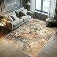 thumbnail image 5 of Ambesonne Floral Art Decorative Rug Carpet, Flowers Victorian Leaves, 2' x 5', Salmon Blue Grey Eggshell, 5 of 5