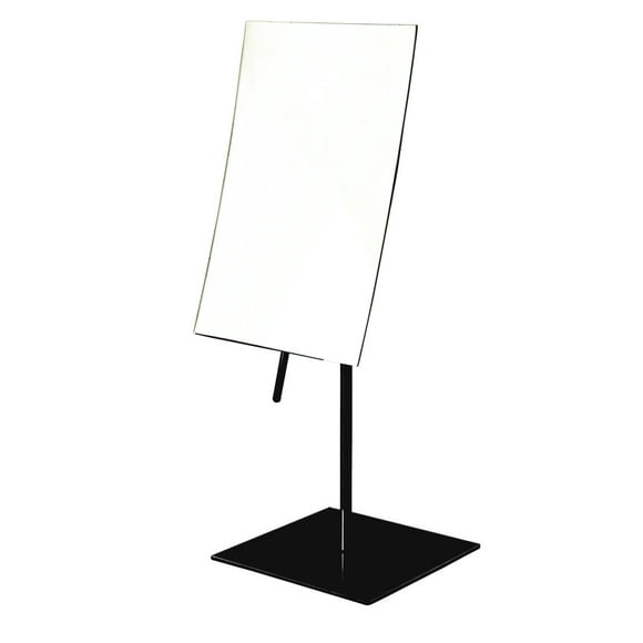 JERDON Rectangular Tabletop Vanity Makeup Mirror - 3X Magnification with Black Finish - 5-inch by 8-inch Vanity Mirror - Pivot Adjustment - Model JP35