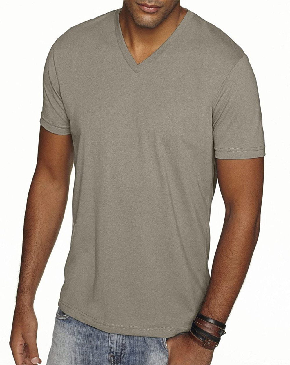 Next Level Apparel 6440 Mens Premium Fitted Sueded V-Neck Tee 2 Pack