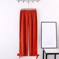 thumbnail image 2 of Women's Straight Leg Lounge Pants Lightweight High Waisted Solid Color Loose Full Length Pants Casual Ladies Trousers, 2 of 7