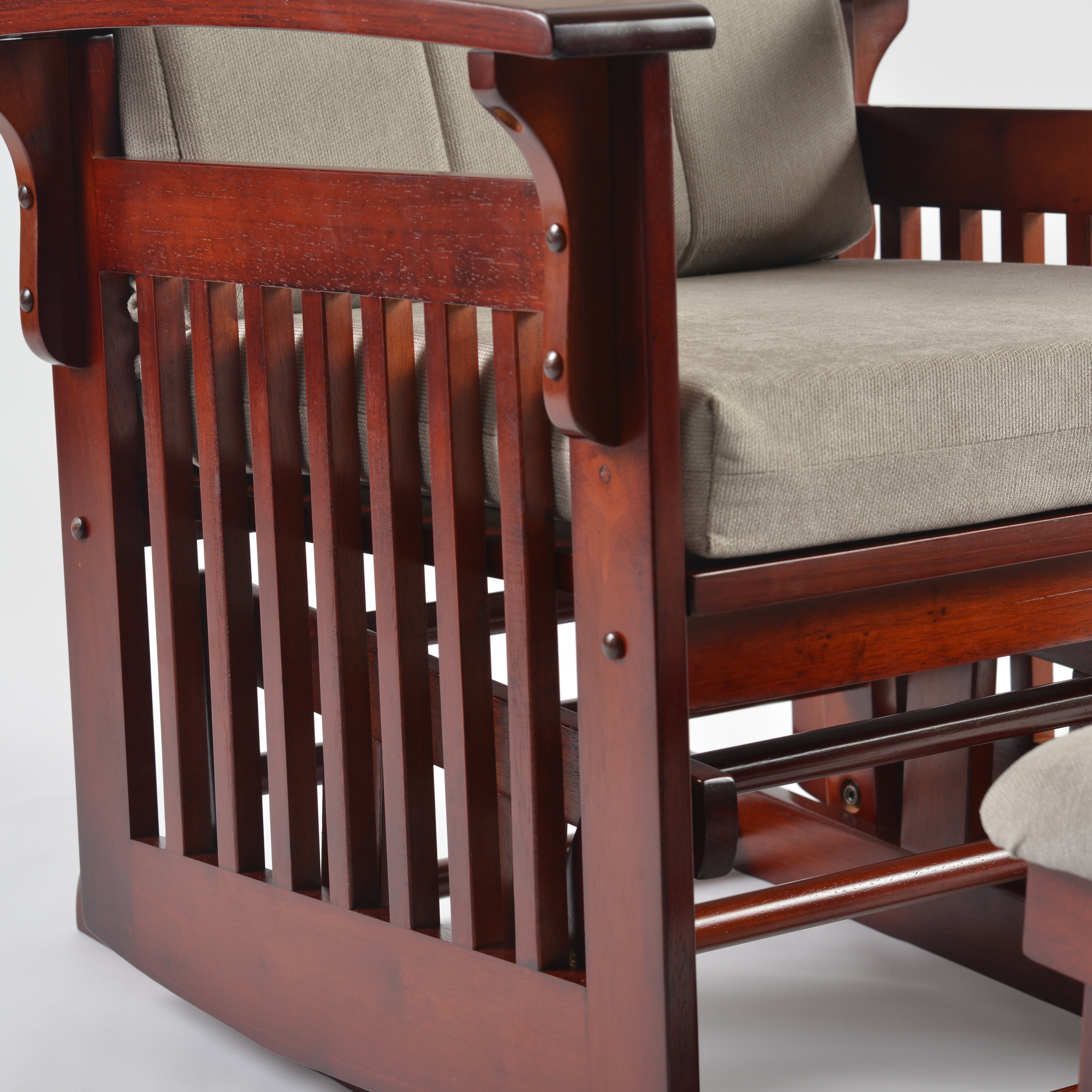 Dvasovio Glider Rocking Chair with Ottoman, Cherry