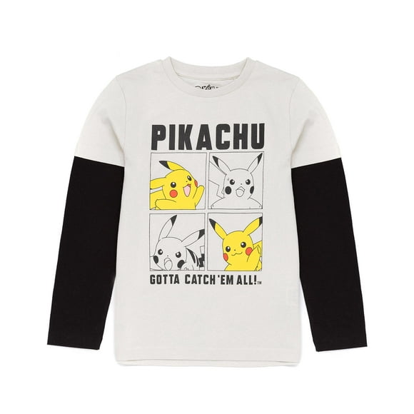 Camiseta Pokemon Boys Skater Clothes gris Pikachu 7-8 años