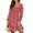 Red Print, variant on UVN Dresses for Women Casual Long Sleeve Square Neck Dress Ruffle Pleated Flowy Midi Dress