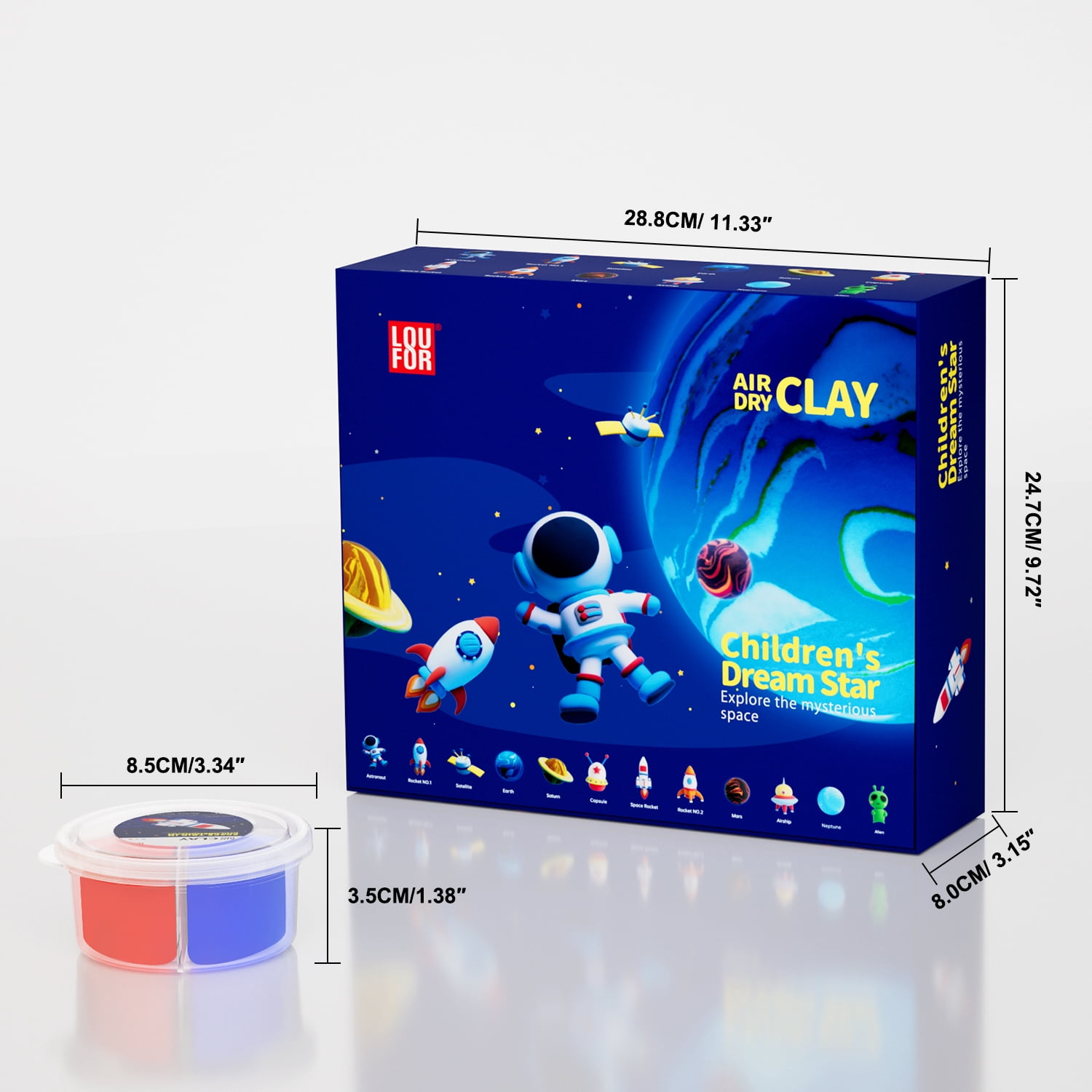 Air Dry Clay Kits - Modeling Clay for Kids, Ultra Light & Soft, Safe & Non-Toxic, DIY Air Dry Clay Kit with Sculpting Tools and Tutorials, Creatible Art Crafts Toys Gifts for Boys Girls