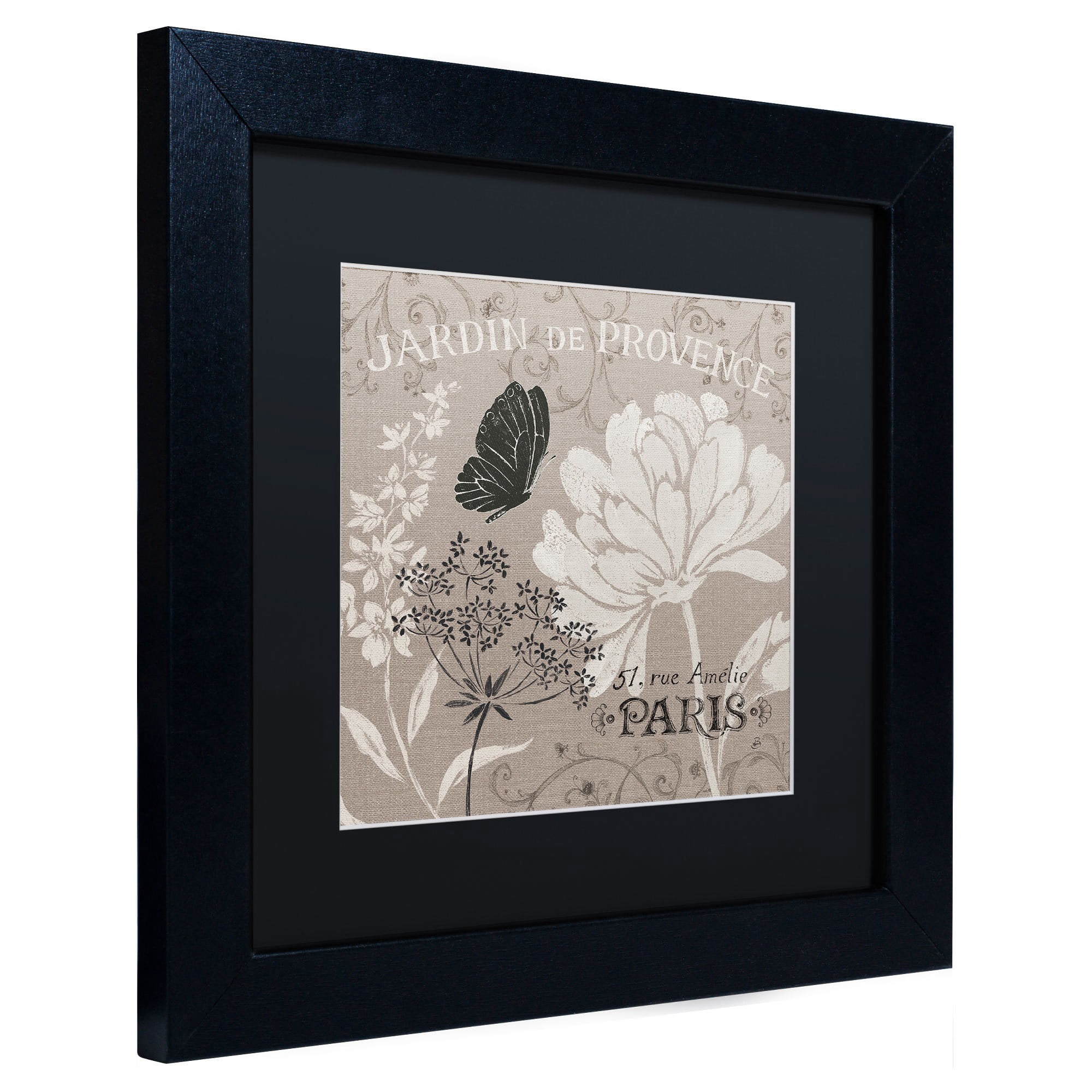 Trademark Fine Art "French Linen Garden III" Canvas Art by Daphne Brissonnet, Black Matte, Black Frame