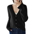 thumbnail image 1 of Lightweight Knit Cardigan Short Open Front Sweater Outerwear Casual Loose Fit Thin Fall Versatile Top, 1 of 7