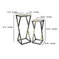 thumbnail image 5 of Benjara Stone Top Plant Stand with Geometric Base (Set of 2)- Black and Gray, 5 of 5
