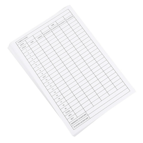 Outil de Score de Golf Papier Couché Joueurs de Golf Événements Sportifs 12 Pcs 6X3.9In