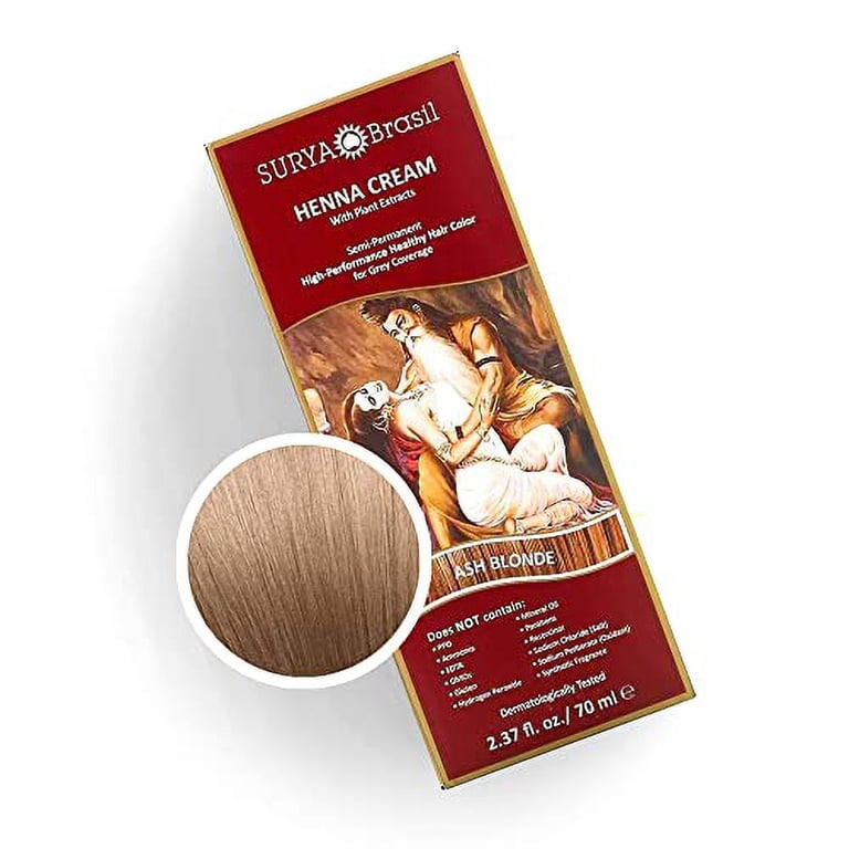 Surya Brasil Vegan Henna Cream Hair Dye, Ash Blonde, 70ml