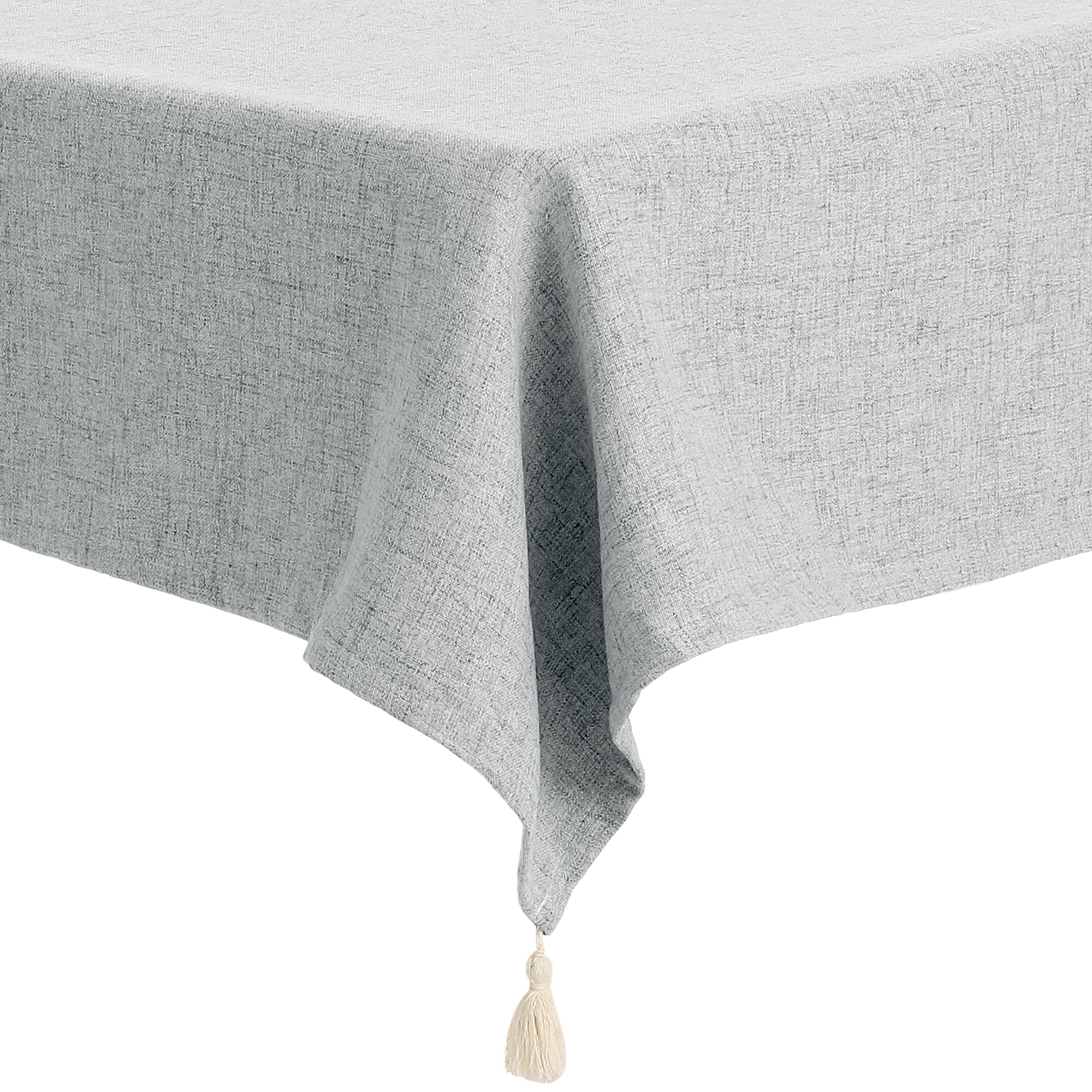 Unique Bargains Rectangle Tablecloth with Fringe for Indoor Outdoor Grey 52"x79"