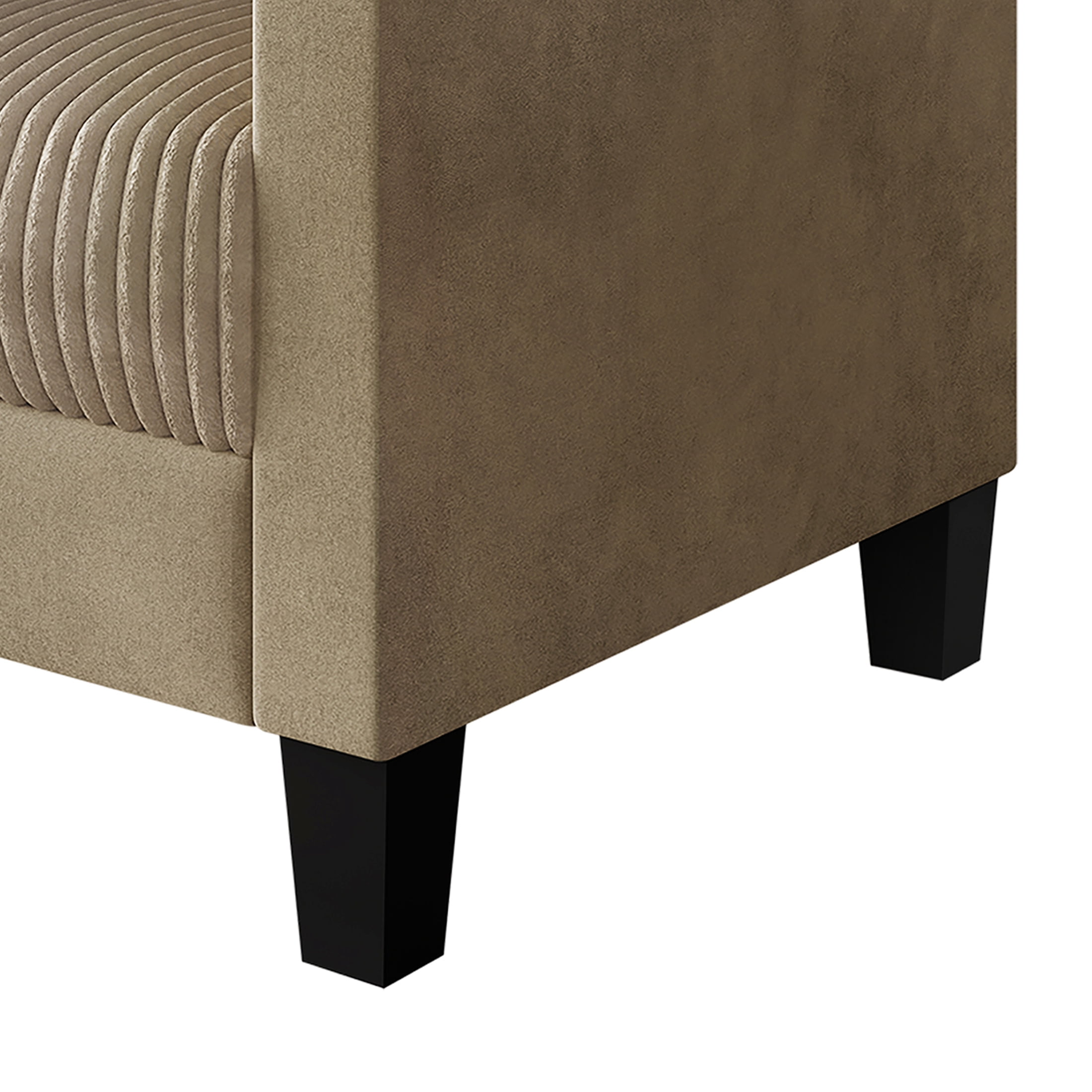 Castle Place Contemporary Corduroy Velvet Sofa, Champagne