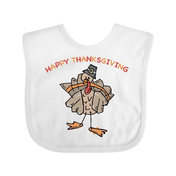 Inktastic Happy Thanksgiving Boys or Girls Baby Bib