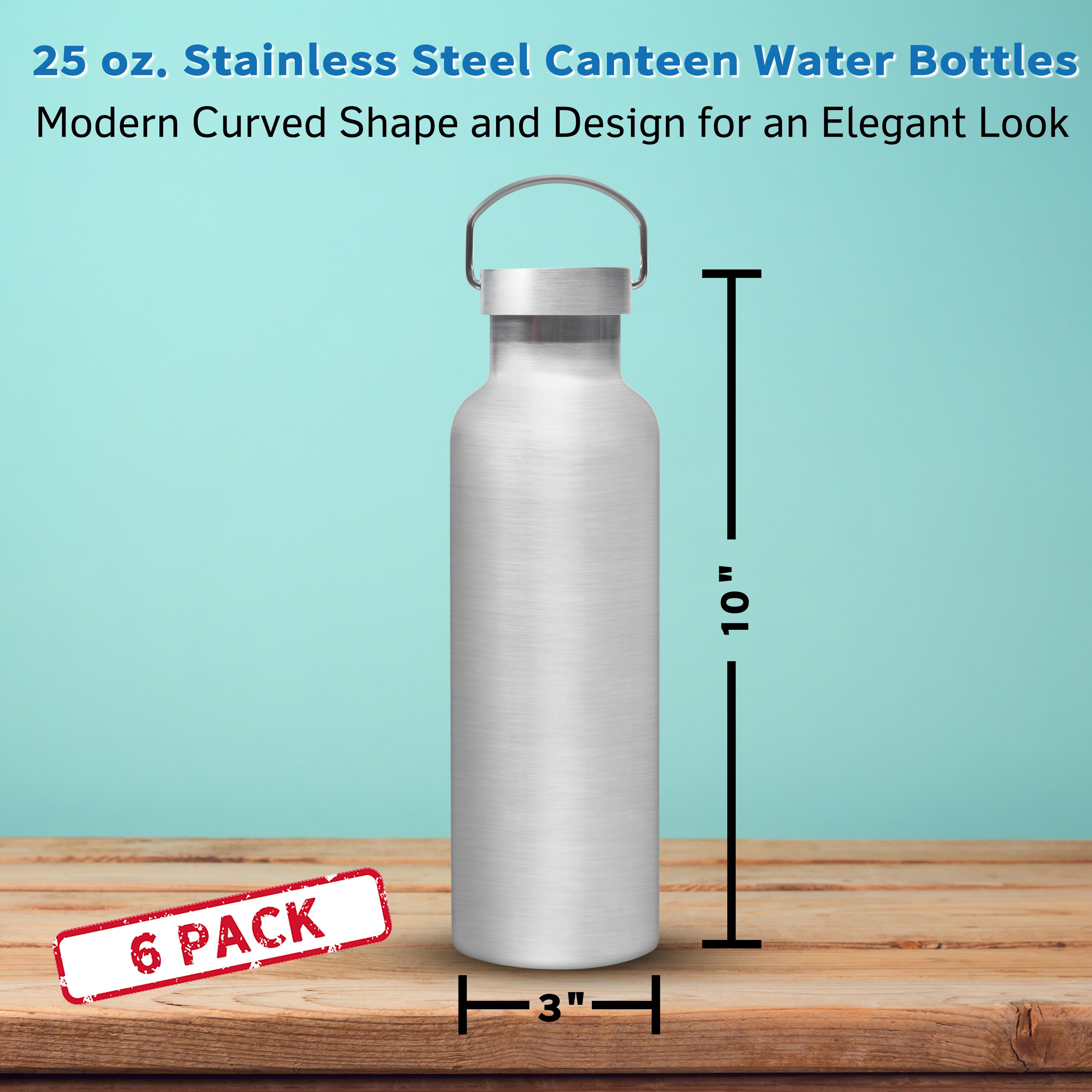 Claplante Glass Water Bottles, 6 pcs 25 oz Glass Bottles, Reusable Sports  Water Bottle with Stainles…See more Claplante Glass Water Bottles, 6 pcs 25