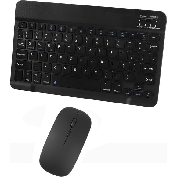 ERDS-Bluetooth Wireless Keyboard and Mouse Combo,Ultra-Slim Ergonomic Small Rechargeable Bluetooth Keyboard Mouse Set for Apple iPad iPhone Samsung Tablet Phone Android PC Computer Mac Smartphone(Bla
