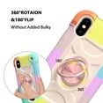 thumbnail image 4 of Dteck iPhone XS Max 6.5-inch Case ,Shock-Proof Cover Compatible with Magnetic Car Mount Kickstand,Hybrid Rubber Rugged Protective PC Back Phone Case for Apple iPhone Xs Max 6.5",Colorful, 4 of 8