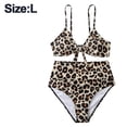 thumbnail image 2 of Women's Cheetah Bikini Set High Cut Adjustable Tie Bathing Suit Cutout Two Piece Swimsuit Swimwear, 2 of 5